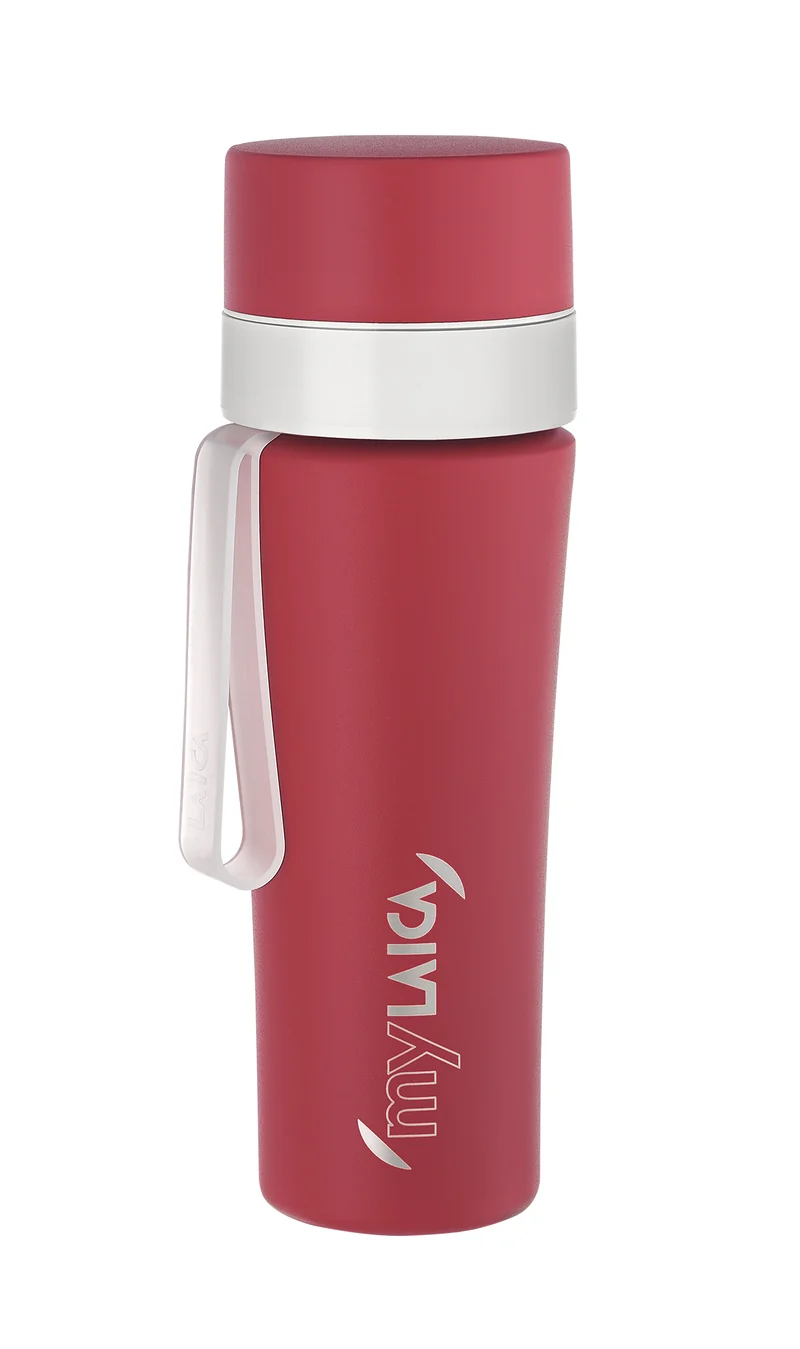 Laica steel drinking bottle with water filter - filter while you drink - beige, red or green