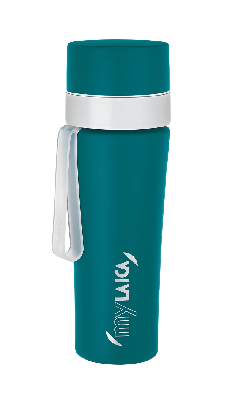 Laica steel drinking bottle with water filter - filter while you drink - beige, red or green