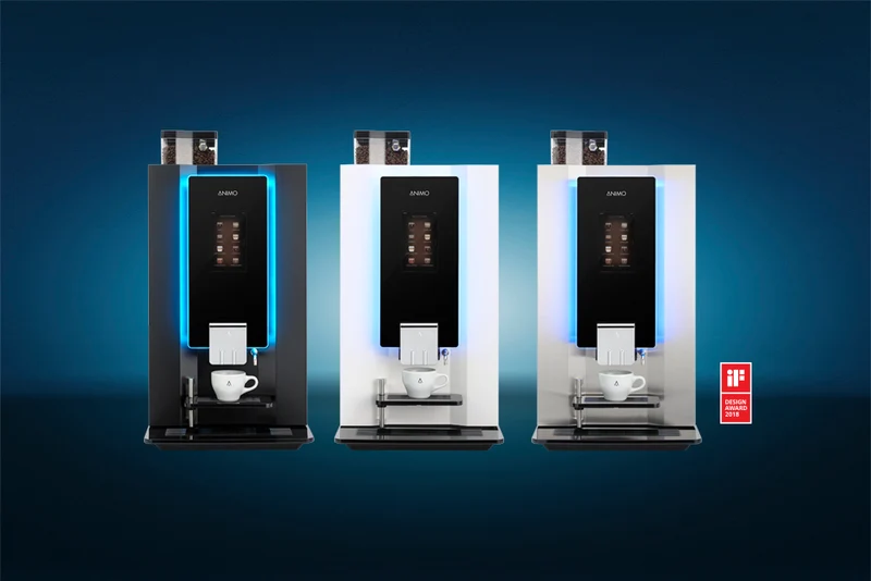 Animo OptiBean Touch 3 – Office bean coffee machine for really good coffee at work | from 15 FTE - 120 cups per hour - brewing time 30 seconds