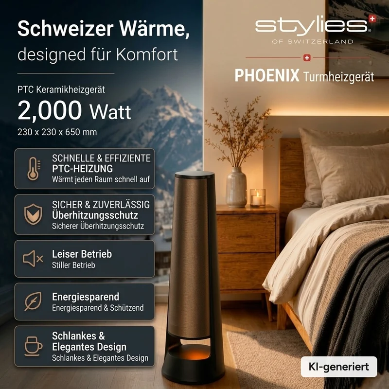 Phoenix Keramik-Heizlüfter mit Fernbedienung