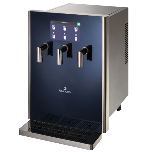 Blupura Bluglass Plus water cooler (80 liters per hour) - Luxury design water cooler with carbonation