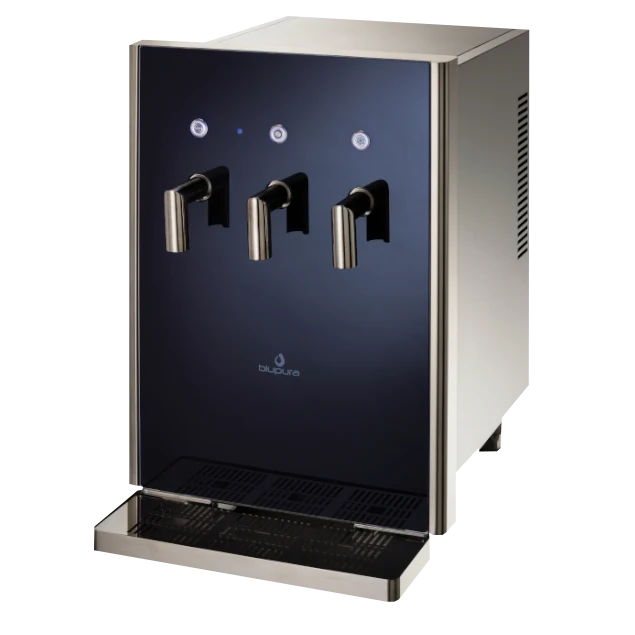 Blupura Bluglass Plus water cooler (80 liters per hour) - Luxury design water cooler with carbonation
