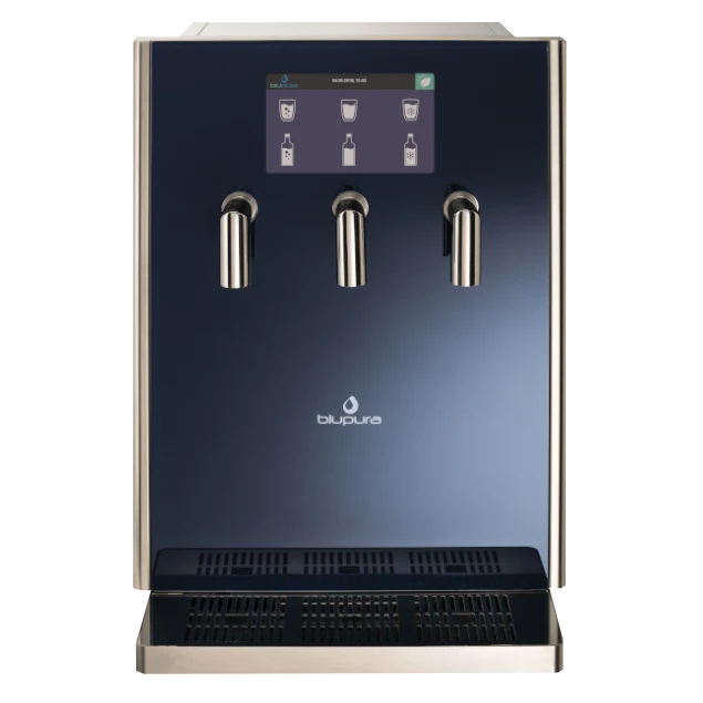 Blupura Bluglass Plus water cooler (80 liters per hour) - Luxury design water cooler with carbonation