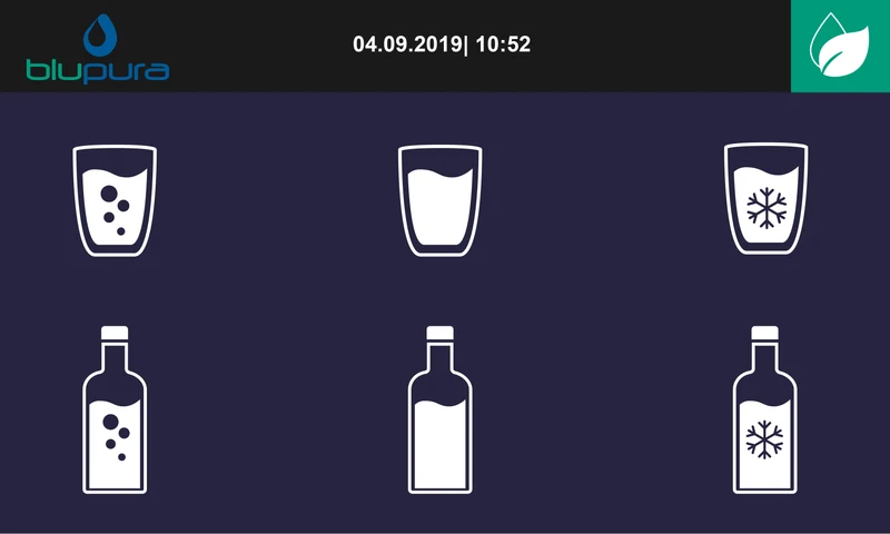 Blupura Bluglass Plus water cooler (80 liters per hour) - Luxury design water cooler with carbonation