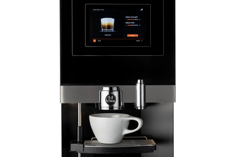 ETNA Dorado Espresso Medium coffee machine: bean-to-cup coffee machine for offices from 15FTE | Brewing time: 30 seconds / up to 120 cups of coffee per hour