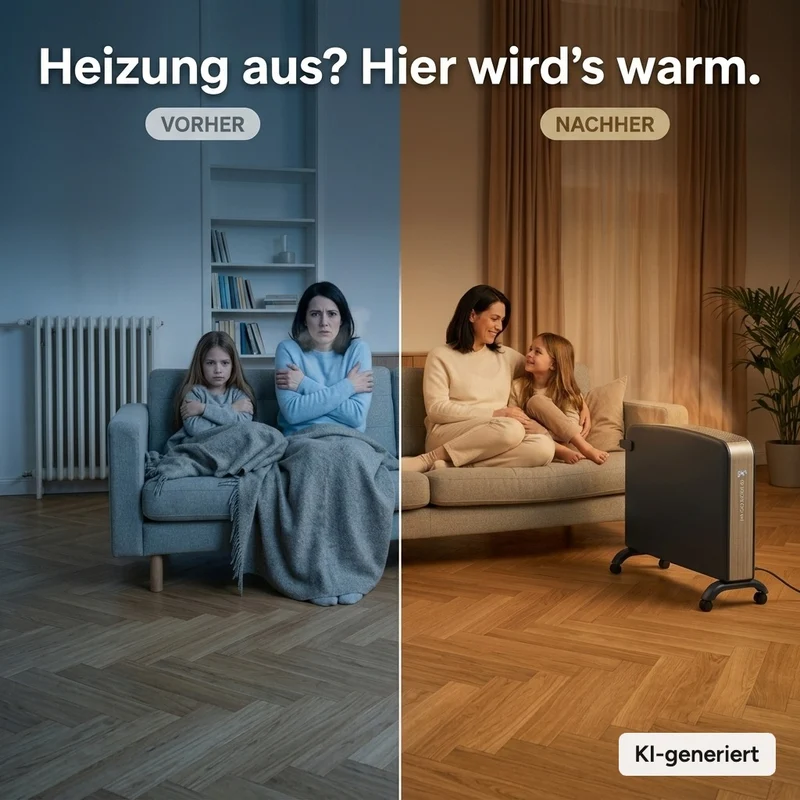 Perseus elektische Zusatzheizung Konvektor-Heizung mit Fernbedienung