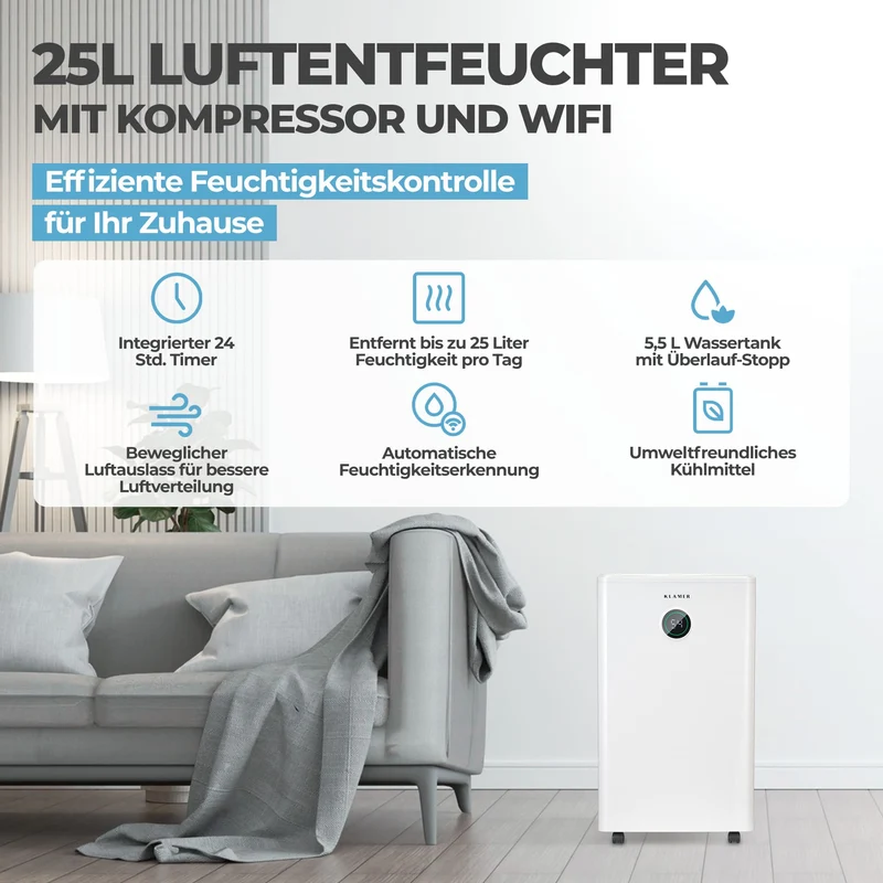 Luftentfeuchter 20/25L Wifi