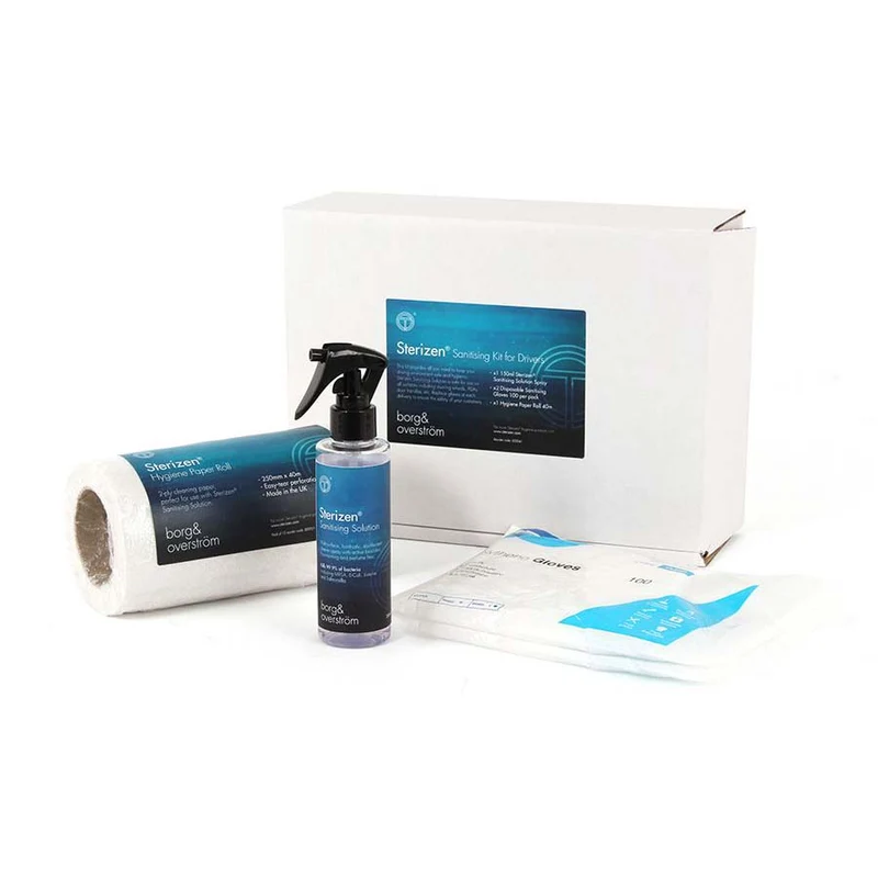 Hygiene Disinfection kit: disinfectant cleaner spray, gloves and paper roll