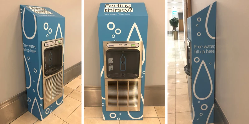 Water bottle filling station Eco UV MAX, refrigerated