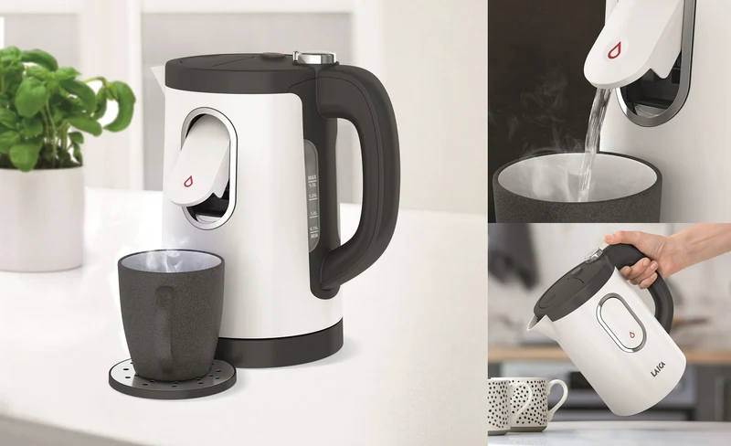 Laica Dual Flo 2-in-1 kettle & 1-cup hot water tap - sustainable energy-efficient kettle 1,5 liter - with 'one cup' hot water dispenser - white