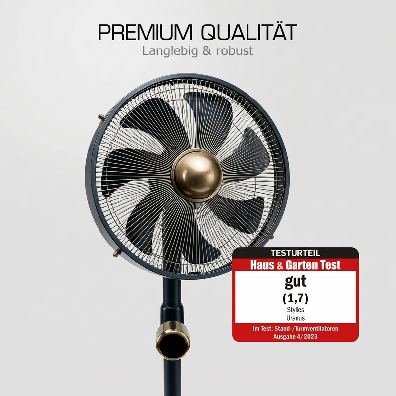 Uranus Metall-Standventilator - Testurteil (Note 1,7) mit Fernbedienung