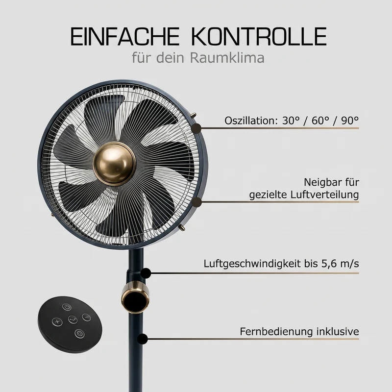 Uranus Metall-Standventilator - Testurteil (Note 1,7) mit Fernbedienung