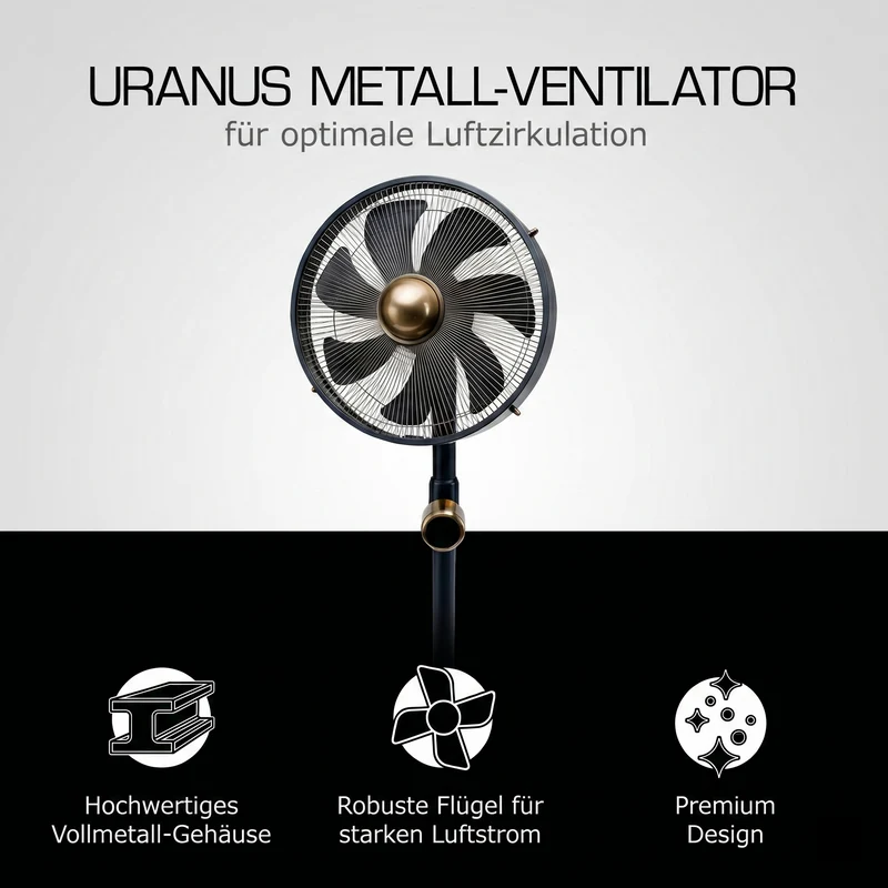 Uranus Metall-Standventilator - Testurteil (Note 1,7) mit Fernbedienung