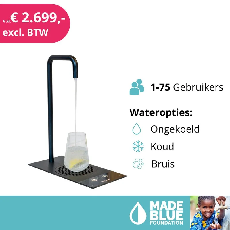 Habit Tap T2 built-in mains water cooler with energy-efficient EcoMode cold/room and/or sparkling | 1 to 75 users (50 or 80 liters/hour)