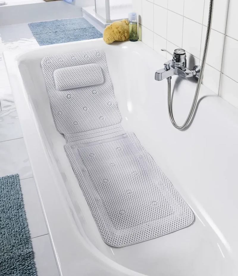 Badewanneneinlage mit Kopfpolster & Saugnäpfen