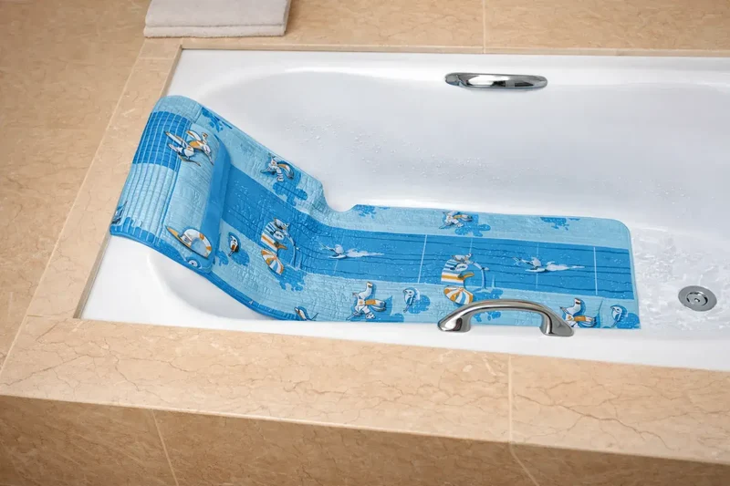 Badewanneneinlage Maritim – rutschhemmend mit Kopfkissen