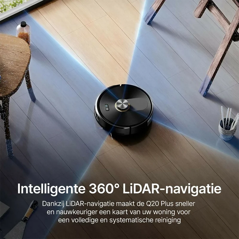 Robotstofzuiger met automatische leegstation / 10.000 Pa / 200 minuten looptijd / AI- & LiDAR-navigatie / 4-liter stofreservoir / 3-in-1 stofzuigen-dweilen-vegen / Meerdere kaarten / App- & spraakbediening