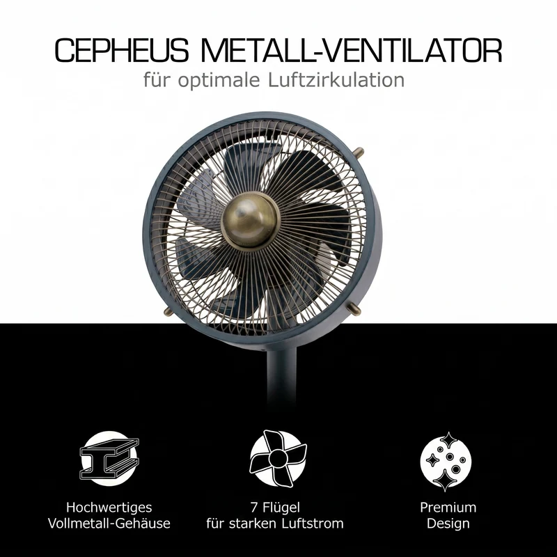Cepheus Metall-Tischventilator - Testsieger