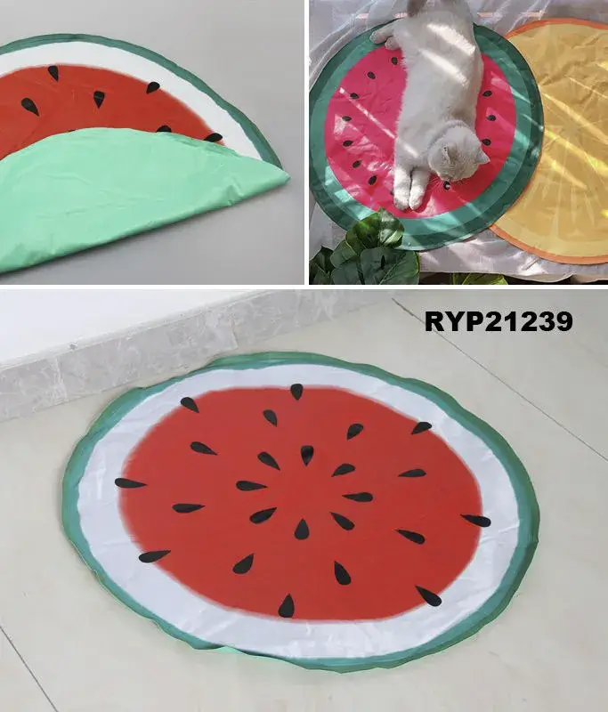 Hunde Kühlmatte Melone – runde Kühlunterlage für heiße Tage