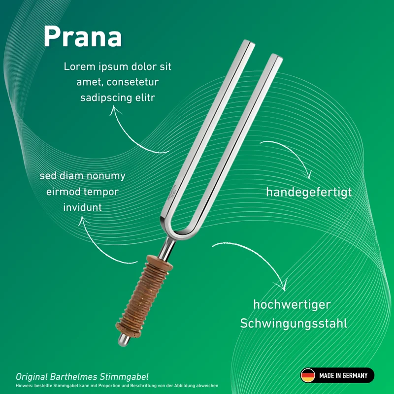 Stimmgabel Prana Wellness mit Korkgriff 177 Hz | Art.-Nr. KO 177/7
