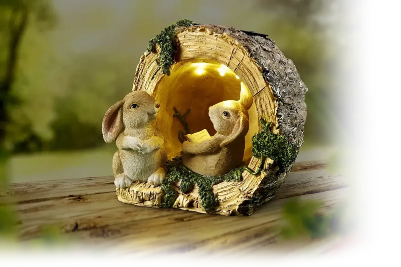 Solar Gartenfigur – dekorative Hasenfreunde mit Solarlicht