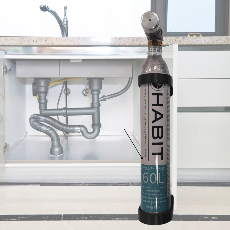 Habit wall bracket 425 gram carbon dioxide cylinder / bottle holder small co2 cylinder - secure your co2 cylinder in your kitchen cupboard