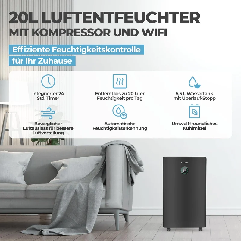 Luftentfeuchter (HEPA + Wifi)