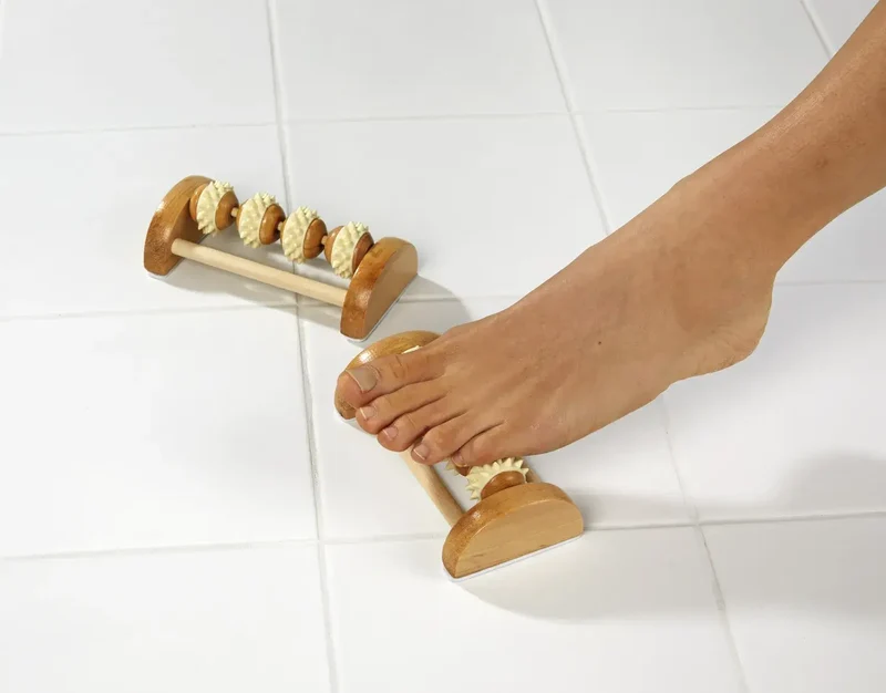 Holz Massageroller – Fuß- & Körpermassage, 2 Stück