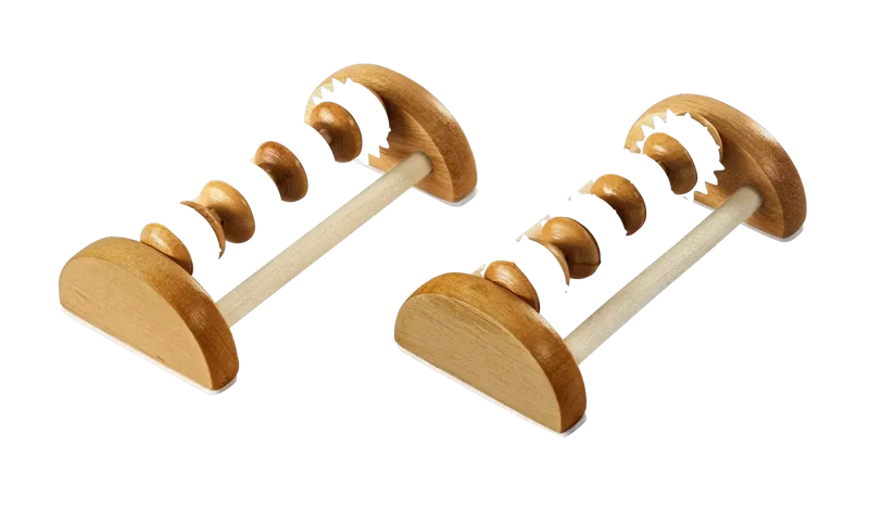 Holz Massageroller – Fuß- & Körpermassage, 2 Stück