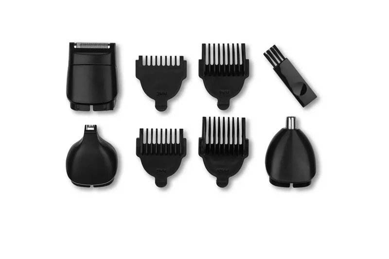Akku Haarschneider & Barttrimmer Set – 9 Aufsätze, USB-Ladung