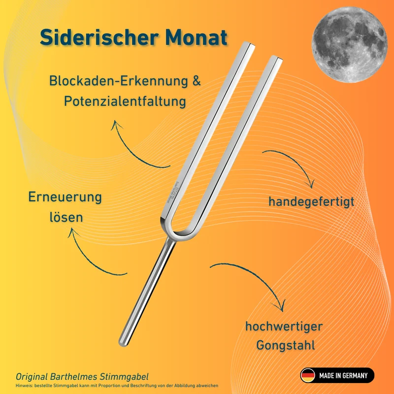 Original Barthelmes Stimmgabel Siderischer Monat Wellness mit blauem Griff | Art.-Nr. 220140