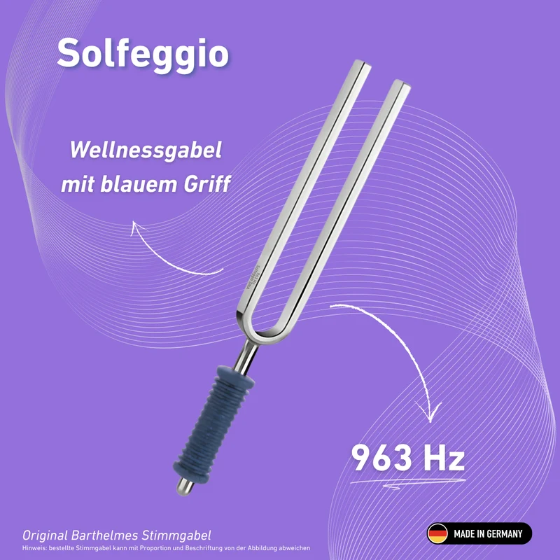 Original Barthelmes Stimmgabel Solfeggio Wellness mit blauem Griff 963 HZ | Art.-Nr. 220163