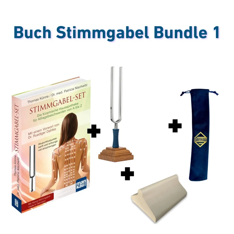 Buch-Bundle 1: Kosmische Hausapotheke + Stimmgabel Venus mit Sockel + Anschlaghilfe + Samttasche