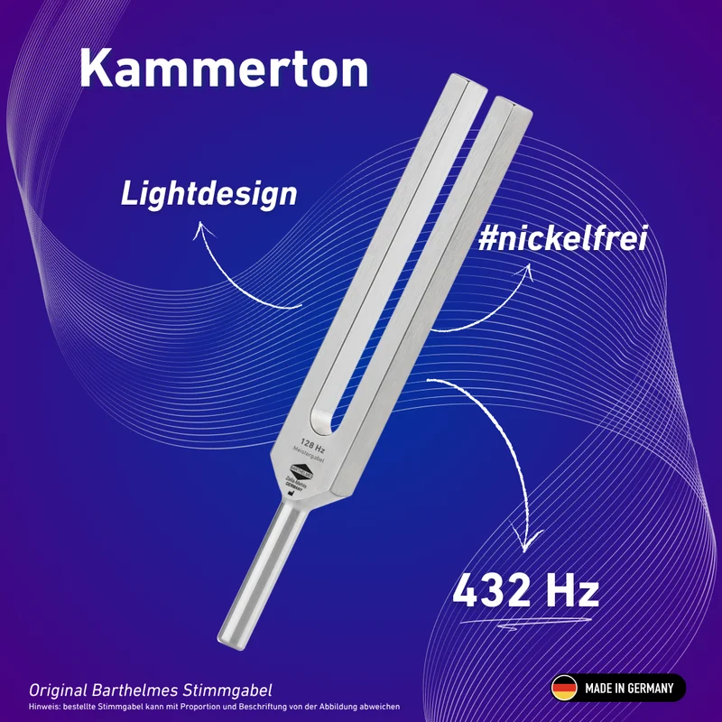Stimmgabel Kammerton 432 Hz Lightdesign | Art.-Nr. KO 432/Alu