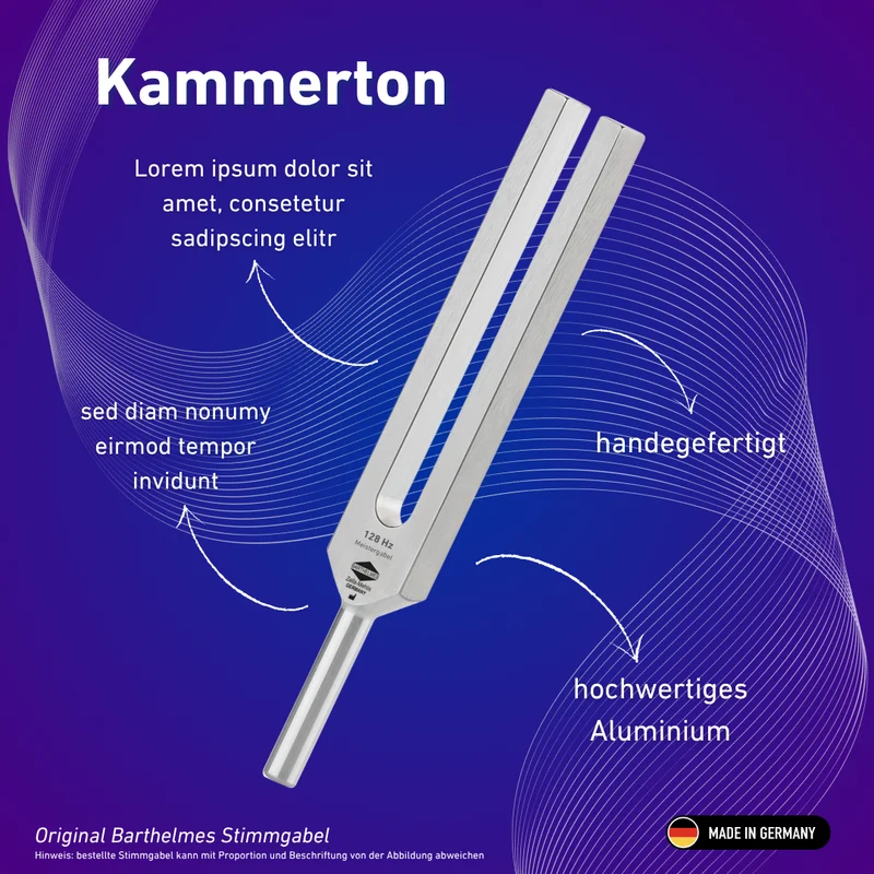Stimmgabel Kammerton 432 Hz Lightdesign | Art.-Nr. KO 432/Alu
