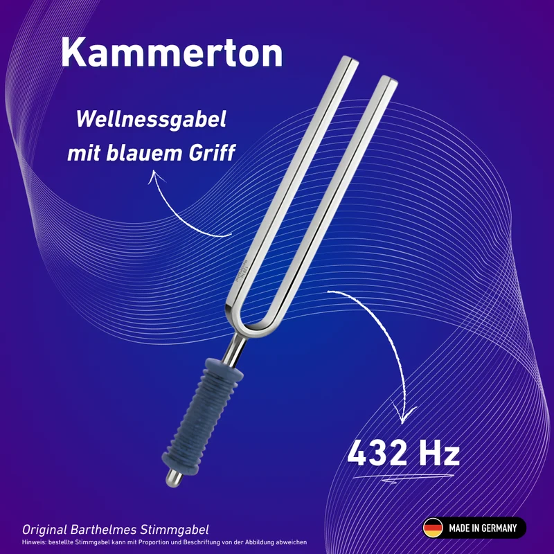 Stimmgabel Kammerton mit blauem Griff 432 Hz | Art.-Nr. KO 432/7-KB