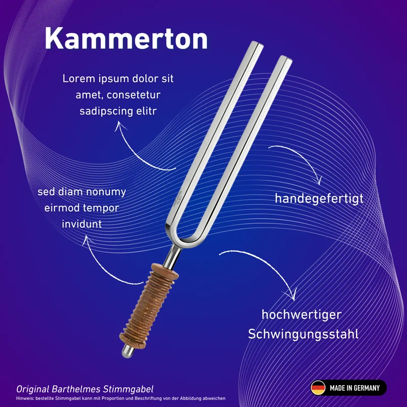 Stimmgabel Kammerton mit Korkgriff 432 Hz | Art.-Nr. KO 432/7-K