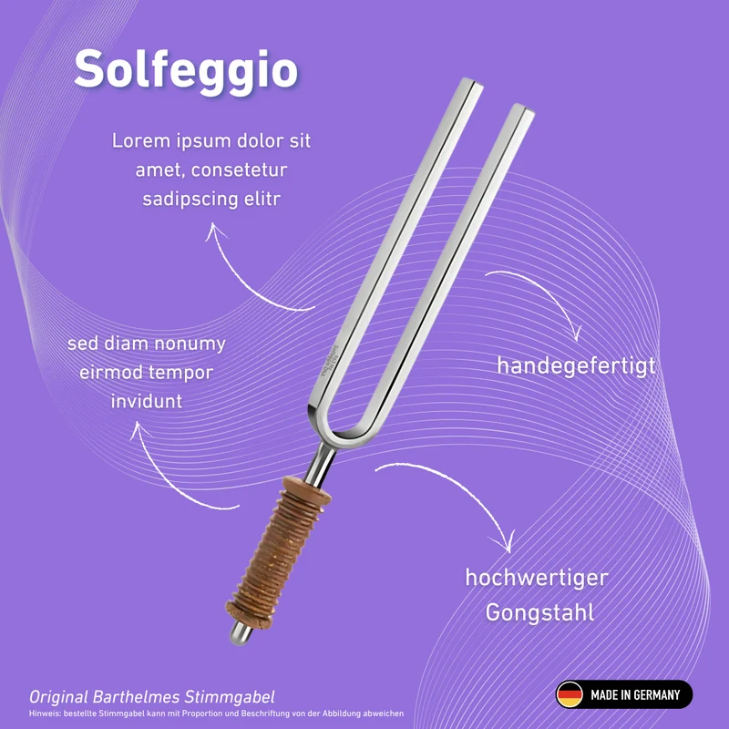 Stimmgabel Solfeggio Wellness mit Korkgriff 963 HZ | Art.-Nr. 220187