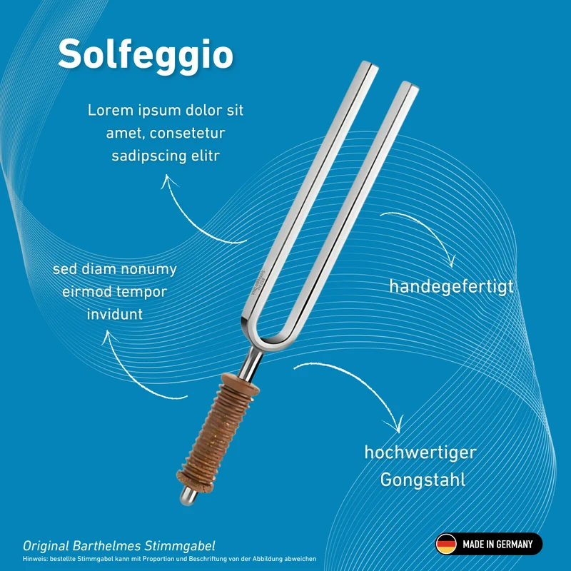 Stimmgabel Solfeggio Wellness mit Korkgriff 852 HZ | Art.-Nr. 220185