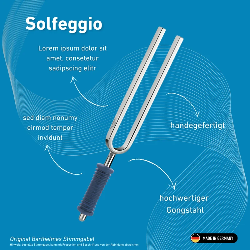 Original Barthelmes Stimmgabel Solfeggio Wellness mit blauem Griff 852 HZ | Art.-Nr. 220162