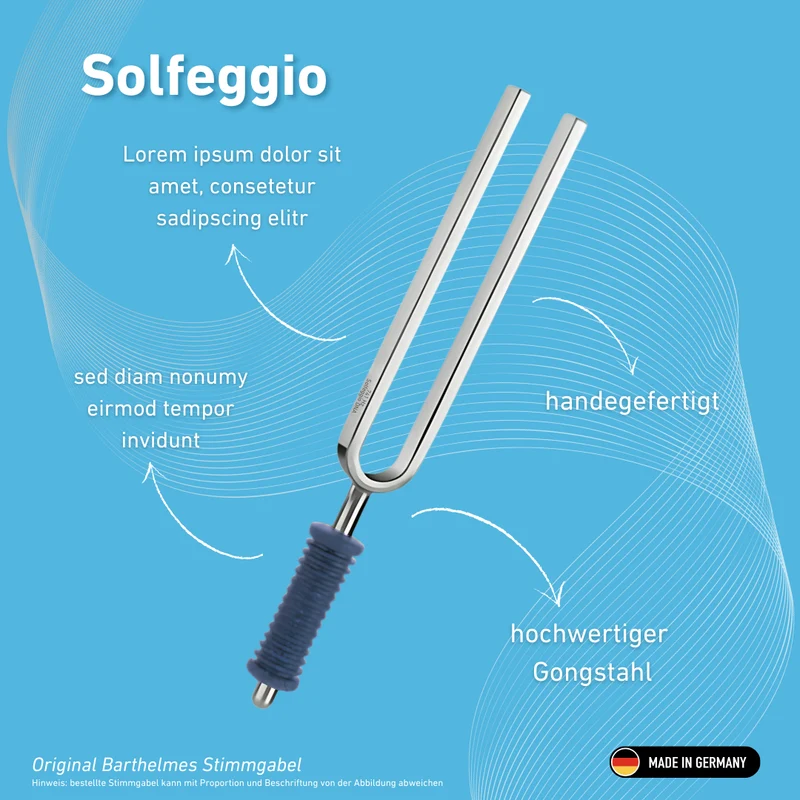 Original Barthelmes Stimmgabel Solfeggio Wellness mit blauem Griff 741 HZ | Art.-Nr. 220161