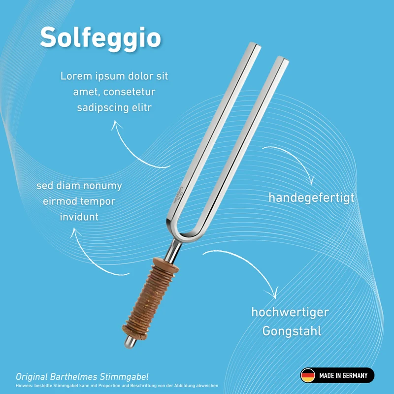 Stimmgabel Solfeggio Wellness mit Korkgriff 741 HZ | Art.-Nr. 220175