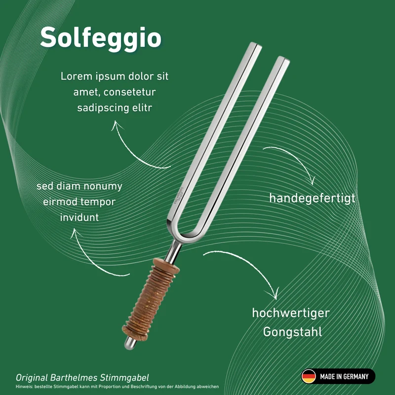 Stimmgabel Solfeggio Wellness mit Korkgriff 639 HZ | Art.-Nr. 220181