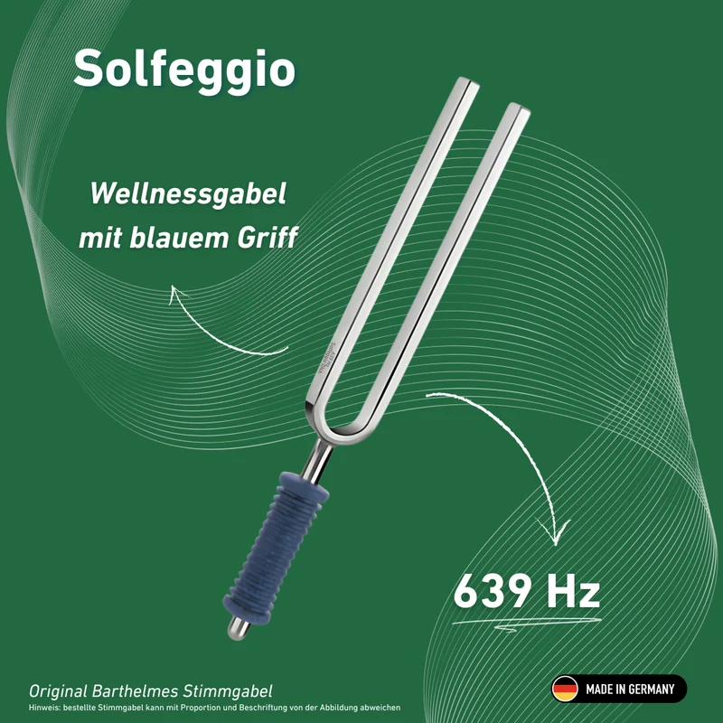 Original Barthelmes Stimmgabel Solfeggio Wellness mit blauem Griff 639 HZ | Art.-Nr. 220160
