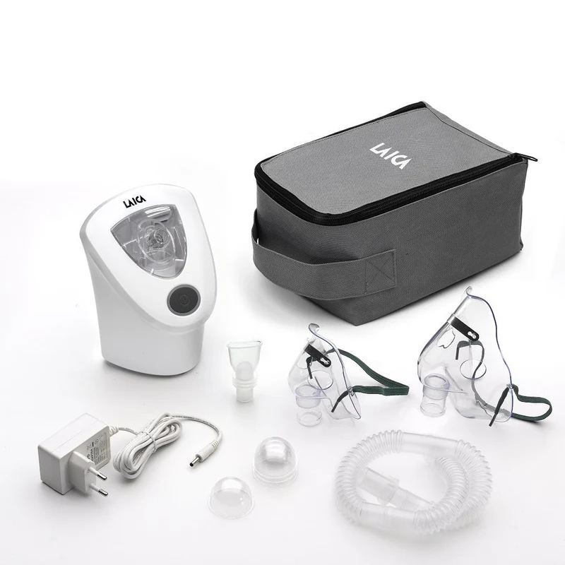 SECOND CHANCE Laica ultrasonic inhaler (MD6026P) - inhalation device for children and adults - aerosol device - incl. 2 mouthpieces | Now temporarily with FREE thermometer
