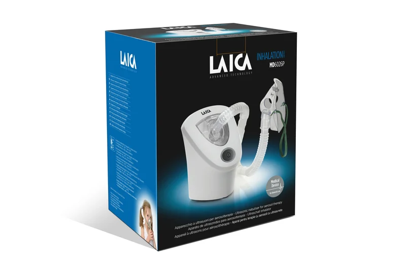 SECOND CHANCE Laica ultrasonic inhaler (MD6026P) - inhalation device for children and adults - aerosol device - incl. 2 mouthpieces | Now temporarily with FREE thermometer