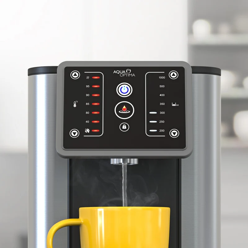 SECOND CHANCE Aqua Optima Aurora HOT ONLY: hot water dispenser with dosing system | filter removes impurities and microplastics and improves the taste | hot water tap