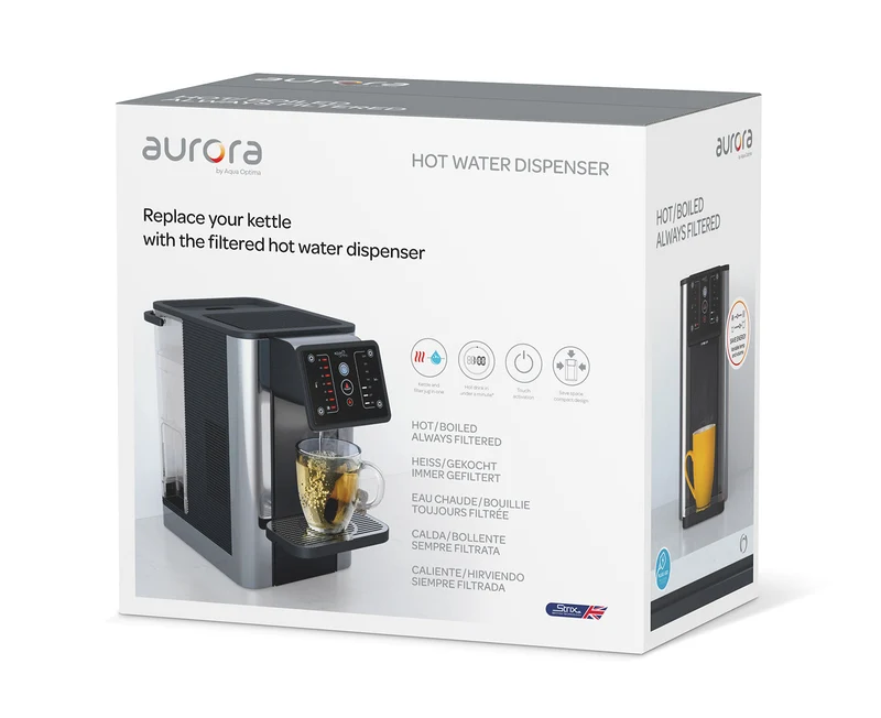 SECOND CHANCE Aqua Optima Aurora HOT ONLY: hot water dispenser with dosing system | filter removes impurities and microplastics and improves the taste | hot water tap
