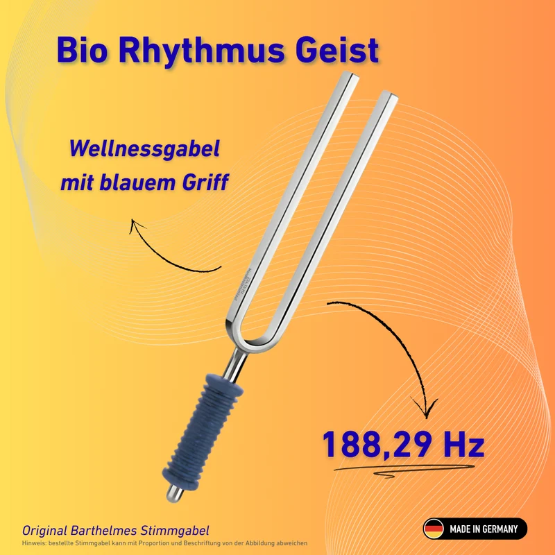 Original Barthelmes Stimmgabel Bio Rhythmus Geist Wellness mit blauem Griff 188,29 HZ | Art.-Nr. 220133