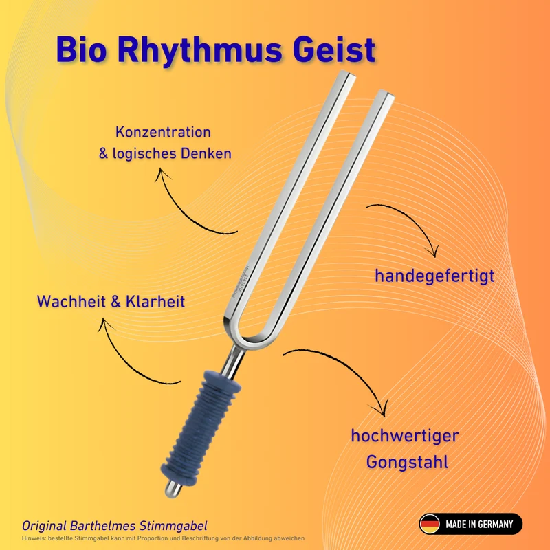 Original Barthelmes Stimmgabel Bio Rhythmus Geist Wellness mit blauem Griff 188,29 HZ | Art.-Nr. 220133